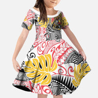Japanese Samurai Warrior Family Matching Long Sleeve Bodycon Dress and Hawaiian Shirt Colorful Polynesian Tattoo Style