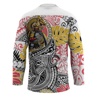 Japanese Samurai Warrior Hockey Jersey Colorful Polynesian Tattoo Style - Polynesian Pride