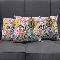 Japanese Samurai Warrior Pillow Cover Colorful Polynesian Tattoo Style - Polynesian Pride