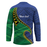 Solomon Islands Independence Day 1978 Personalised Hockey Jersey Polynesian Pattern with Flag Style - Polynesian Pride