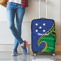 Solomon Islands Independence Day 1978 Personalised Luggage Cover Polynesian Pattern with Flag Style