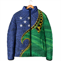 Solomon Islands Independence Day 1978 Personalised Padded Jacket Polynesian Pattern with Flag Style - Polynesian Pride