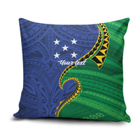 Solomon Islands Independence Day 1978 Personalised Pillow Cover Polynesian Pattern with Flag Style - Polynesian Pride