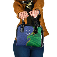 Solomon Islands Independence Day 1978 Personalised Shoulder Handbag Polynesian Pattern with Flag Style