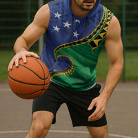 Solomon Islands Independence Day 1978 Personalised Sleeveless Hoodie Polynesian Pattern with Flag Style - Polynesian Pride