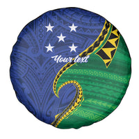 Solomon Islands Independence Day 1978 Personalised Spare Tire Cover Polynesian Pattern with Flag Style