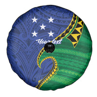 Solomon Islands Independence Day 1978 Personalised Spare Tire Cover Polynesian Pattern with Flag Style