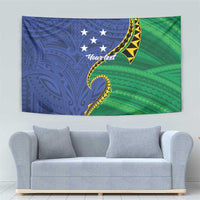 Solomon Islands Independence Day 1978 Personalised Tapestry Polynesian Pattern with Flag Style