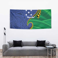 Solomon Islands Independence Day 1978 Personalised Tapestry Polynesian Pattern with Flag Style