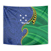 Solomon Islands Independence Day 1978 Personalised Tapestry Polynesian Pattern with Flag Style