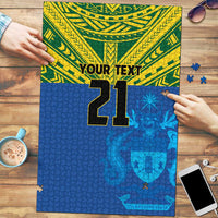 Solomon Islands Rugby Custom Puzzle Simple Coat of arm Polynesian Pattern - Polynesian Pride