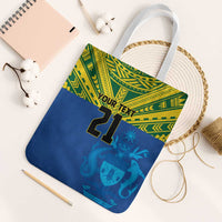 Solomon Islands Rugby Custom Tote Bag Simple Coat of arm Polynesian Pattern - Polynesian Pride