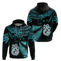 Custom Matariki New Zealand Hoodie Maori Manaia with Paua Shell Aqua LT9 - Polynesian Pride