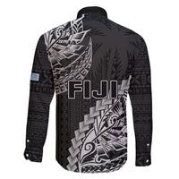 Fiji Rugby Family Matching Puletasi Dress and Hawaiian Shirt Kaiviti Fijian Tribal World Cup Black LT9 - Polynesian Pride