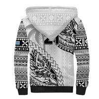 Custom Fiji Rugby Sherpa Hoodie Kaiviti Fijian Tribal World Cup White LT9 - Polynesian Pride