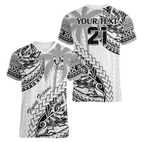 Custom Fiji Rugby Women V Neck T Shirt Kaiviti Fijian Tribal World Cup White LT9 - Polynesian Pride