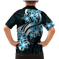 Plumeria Tribal Tattoo Family Matching Mermaid Dress and Hawaiian Shirt Blue Polynesian Pattern
