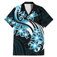 Plumeria Tribal Tattoo Family Matching Mermaid Dress and Hawaiian Shirt Blue Polynesian Pattern