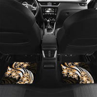 Plumeria Tribal Tattoo Car Mats Gold Polynesian Pattern