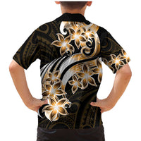 Plumeria Tribal Tattoo Family Matching Mermaid Dress and Hawaiian Shirt Gold Polynesian Pattern
