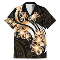 Plumeria Tribal Tattoo Family Matching Mermaid Dress and Hawaiian Shirt Gold Polynesian Pattern