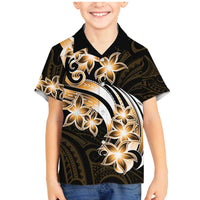Plumeria Tribal Tattoo Family Matching Mermaid Dress and Hawaiian Shirt Gold Polynesian Pattern