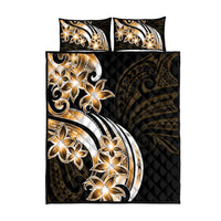 Plumeria Tribal Tattoo Quilt Bed Set Gold Polynesian Pattern LT9 - Polynesian Pride