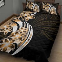 Plumeria Tribal Tattoo Quilt Bed Set Gold Polynesian Pattern LT9 - Polynesian Pride