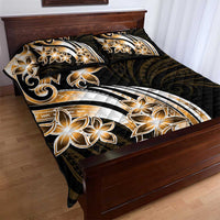 Plumeria Tribal Tattoo Quilt Bed Set Gold Polynesian Pattern LT9 - Polynesian Pride