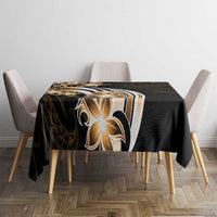 Plumeria Tribal Tattoo Tablecloth Gold Polynesian Pattern
