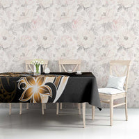 Plumeria Tribal Tattoo Tablecloth Gold Polynesian Pattern