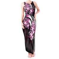 Plumeria Tribal Tattoo Tank Maxi Dress Pink Polynesian Pattern