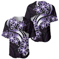 Plumeria Tribal Tattoo Baseball Jersey Purple Polynesian Pattern LT9 - Polynesian Pride