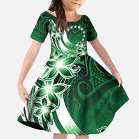 Cook Islands Tattoo Family Matching Off Shoulder Maxi Dress and Hawaiian Shirt Plumeria Polynesian Pattern