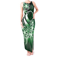 Cook Islands Tattoo Tank Maxi Dress Plumeria Polynesian Pattern