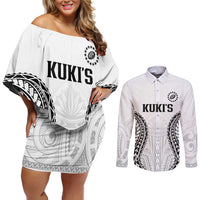 World Rugby Cook Islands Couples Matching Off Shoulder Short Dress and Long Sleeve Button Shirt Kukis Make History - Polynesian Pride