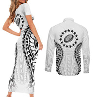 World Rugby Cook Islands Couples Matching Short Sleeve Bodycon Dress and Long Sleeve Button Shirt Kukis Make History - Polynesian Pride