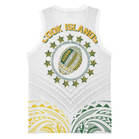 World Rugby Cook Islands Basketball Jersey White Polynesian Tribal Pattern - Polynesian Pride