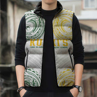 World Rugby Cook Islands Sleeveless Puffer Jacket White Polynesian Tribal Pattern - Polynesian Pride