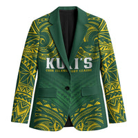 World Rugby Cook Islands Blazer Green Polynesian Tribal Pattern - Polynesian Pride