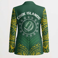 World Rugby Cook Islands Blazer Green Polynesian Tribal Pattern - Polynesian Pride