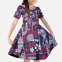 Guam Felis Pasgua Family Matching Off Shoulder Maxi Dress and Hawaiian Shirt Pacific Patchwork Xmas Vibes - Polynesian Pride