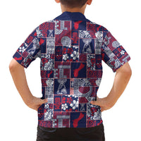 Guam Felis Pasgua Family Matching Short Sleeve Bodycon Dress and Hawaiian Shirt Pacific Patchwork Xmas Vibes - Polynesian Pride