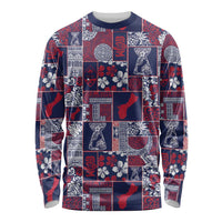 Guam Felis Pasgua Long Sleeve Shirt Pacific Patchwork Xmas Vibes - Polynesian Pride