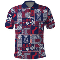 Guam Felis Pasgua Polo Shirt Pacific Patchwork Xmas Vibes - Polynesian Pride