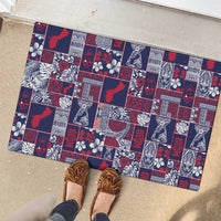 Guam Felis Pasgua Rubber Doormat Pacific Patchwork Xmas Vibes - Polynesian Pride
