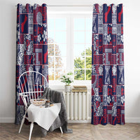 Guam Felis Pasgua Window Curtain Pacific Patchwork Xmas Vibes - Polynesian Pride