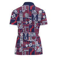Guam Felis Pasgua Women Polo Shirt Pacific Patchwork Xmas Vibes - Polynesian Pride