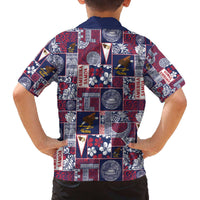 Manuia le Kerisimasi American Samoa Family Matching Off The Shoulder Long Sleeve Dress and Hawaiian Shirt Pacific Patchwork Xmas Vibes - Polynesian Pride