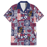 Manuia le Kerisimasi American Samoa Family Matching Off The Shoulder Long Sleeve Dress and Hawaiian Shirt Pacific Patchwork Xmas Vibes - Polynesian Pride
